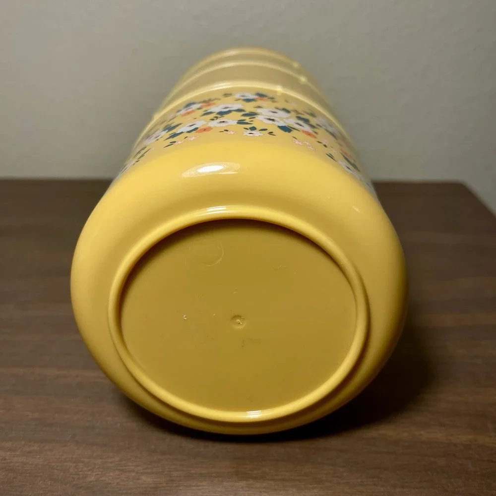 Mytagalongs  Tall‎ Floral Bento Box Snack Container 3 Compartments Yellow